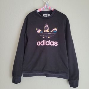 Girl's Youth Adidas Sweater, size Small, Black with Pink Cheetah Print